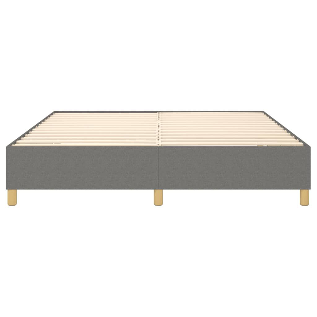 vidaXL Bed Frame without Mattress Dark Grey King Fabric (US Only)