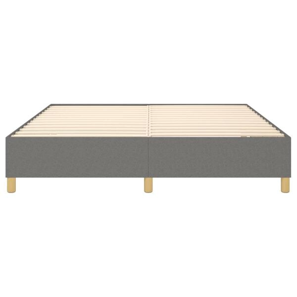 vidaXL Bed Frame without Mattress Dark Grey King Fabric (US Only)