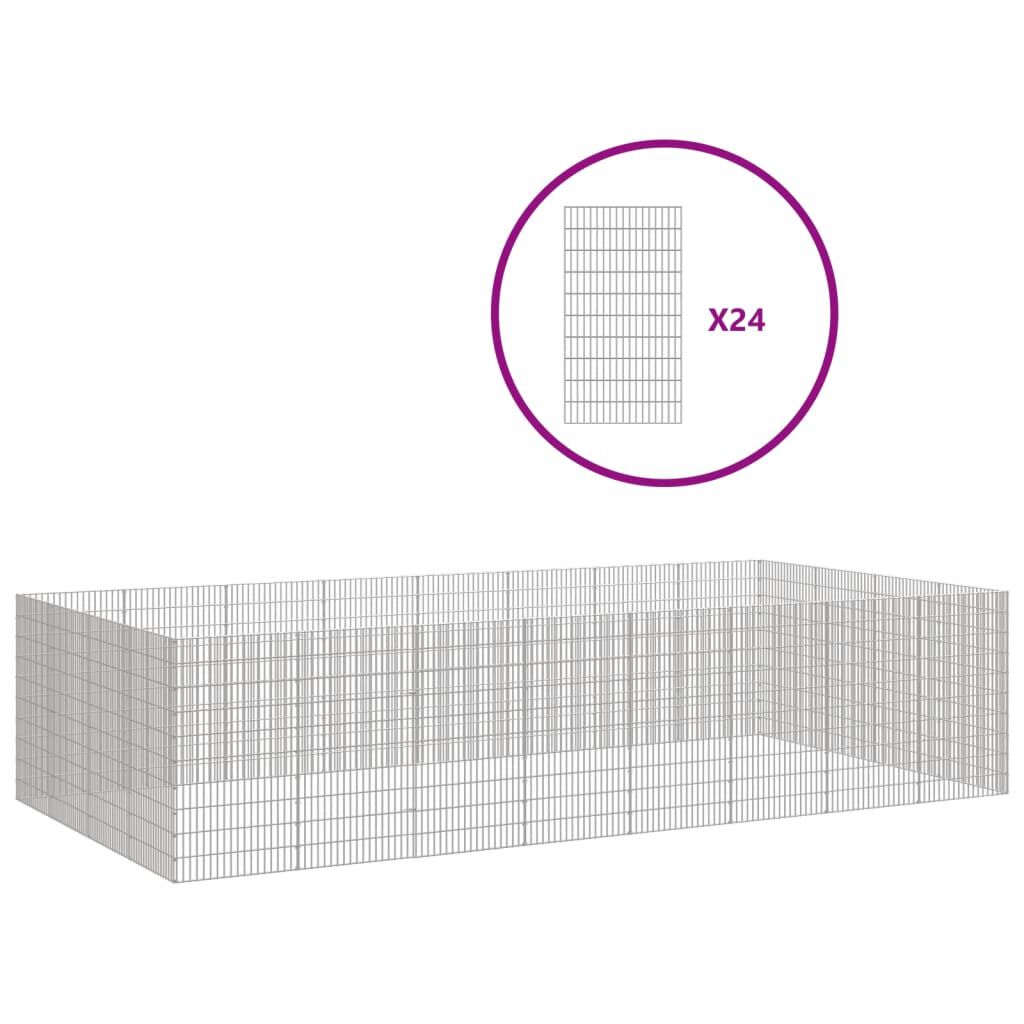 vidaXL Free Range Animal Enclosure 24-Panel 54x100 cm Galvanised Iron