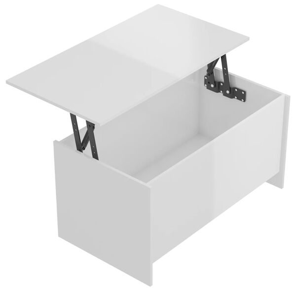 vidaXL Coffee Table High Gloss White 102x55.5x52.5 cm Engineered Wood