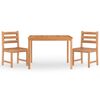 vidaXL 3 Piece Garden Dining Set Solid Wood Teak