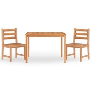 vidaXL 3 Piece Garden Dining Set Solid Wood Teak