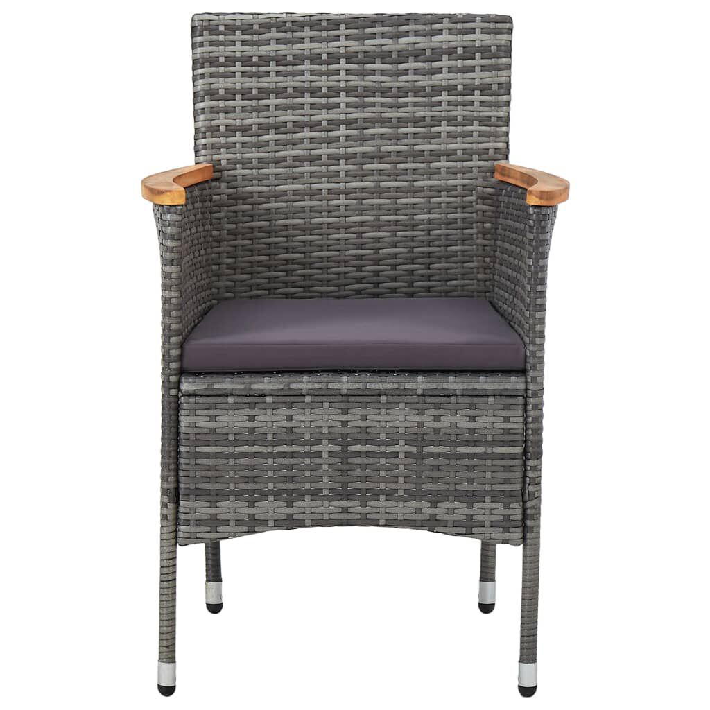 vidaXL 3 Piece Garden Dining Set Grey