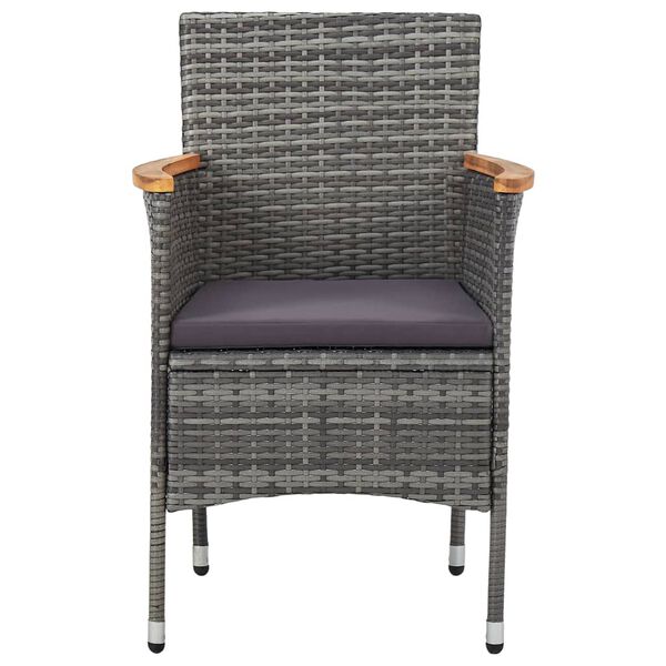 vidaXL 3 Piece Garden Dining Set Grey