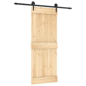 vidaXL Sliding Door with Hardware Set 80x210 cm Solid Wood Pine