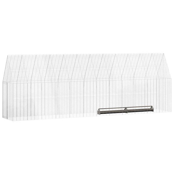 vidaXL Chicken Cage 2 pcs Silver 600 x 100 x 210 cm Galvanised Steel