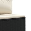 vidaXL 4 Piece Garden Sofa Set with Cushions Black Poly Rattan