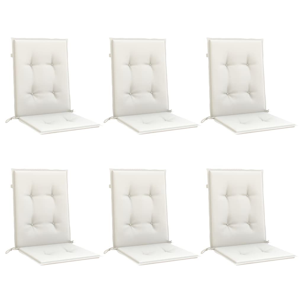vidaXL Lowback Chair Cushions 6 pcs Melange Cream 100x50x4 cm Fabric