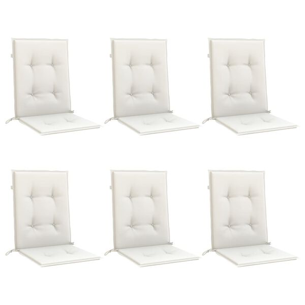 vidaXL Lowback Chair Cushions 6 pcs Melange Cream 100x50x4 cm Fabric
