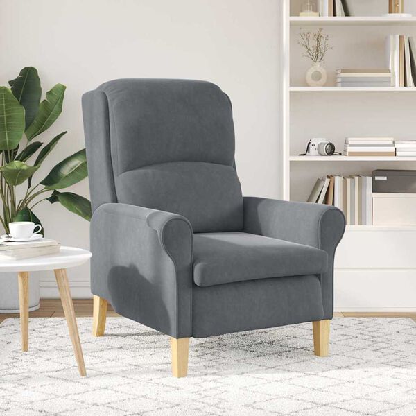 vidaXL Armchair Dark grey 76 x 94 x 102 cm Velvet