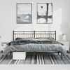 vidaXL Metal Bed Frame without Mattress with Headboard Black 193x203cm