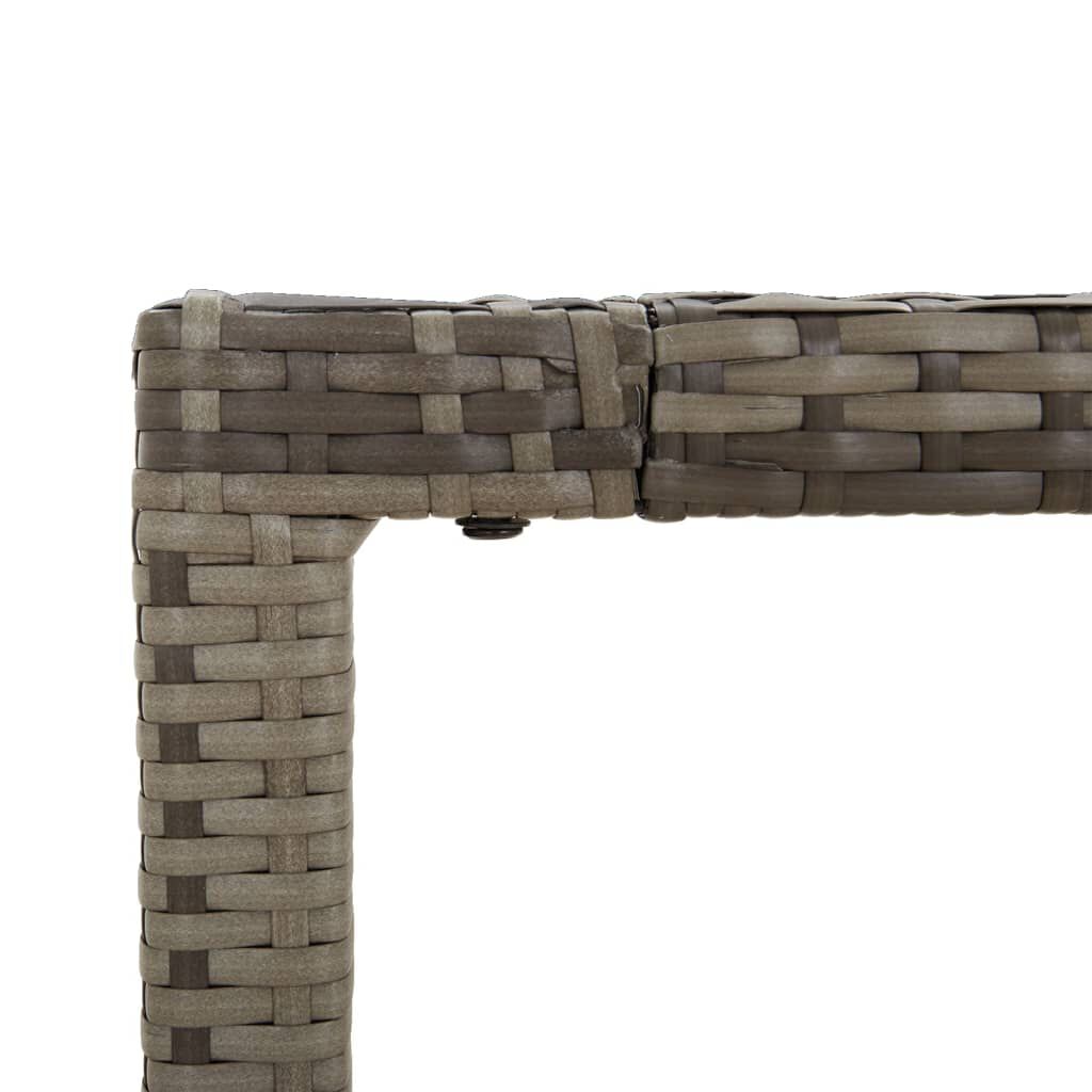vidaXL Garden Table with Wooden Top Grey 190x90x75 cm Poly Rattan