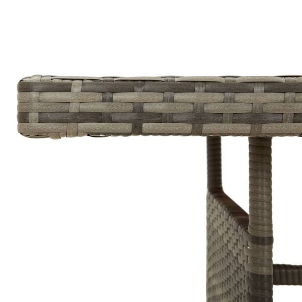 vidaXL Garden Table Grey 160x70x72 cm Poly Rattan & Solid Acacia Wood