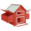 vidaXL Chicken Coop Red and White 150x96x110 cm Solid Firwood