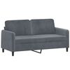 vidaXL 2 Piece Sofa Set with Pillows Dark Grey Velvet
