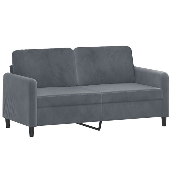 vidaXL 2 Piece Sofa Set with Pillows Dark Grey Velvet