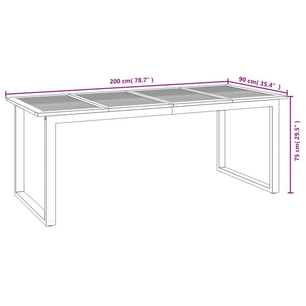 vidaXL 7 Piece Garden Dining Set Solid Wood Acacia and Metal