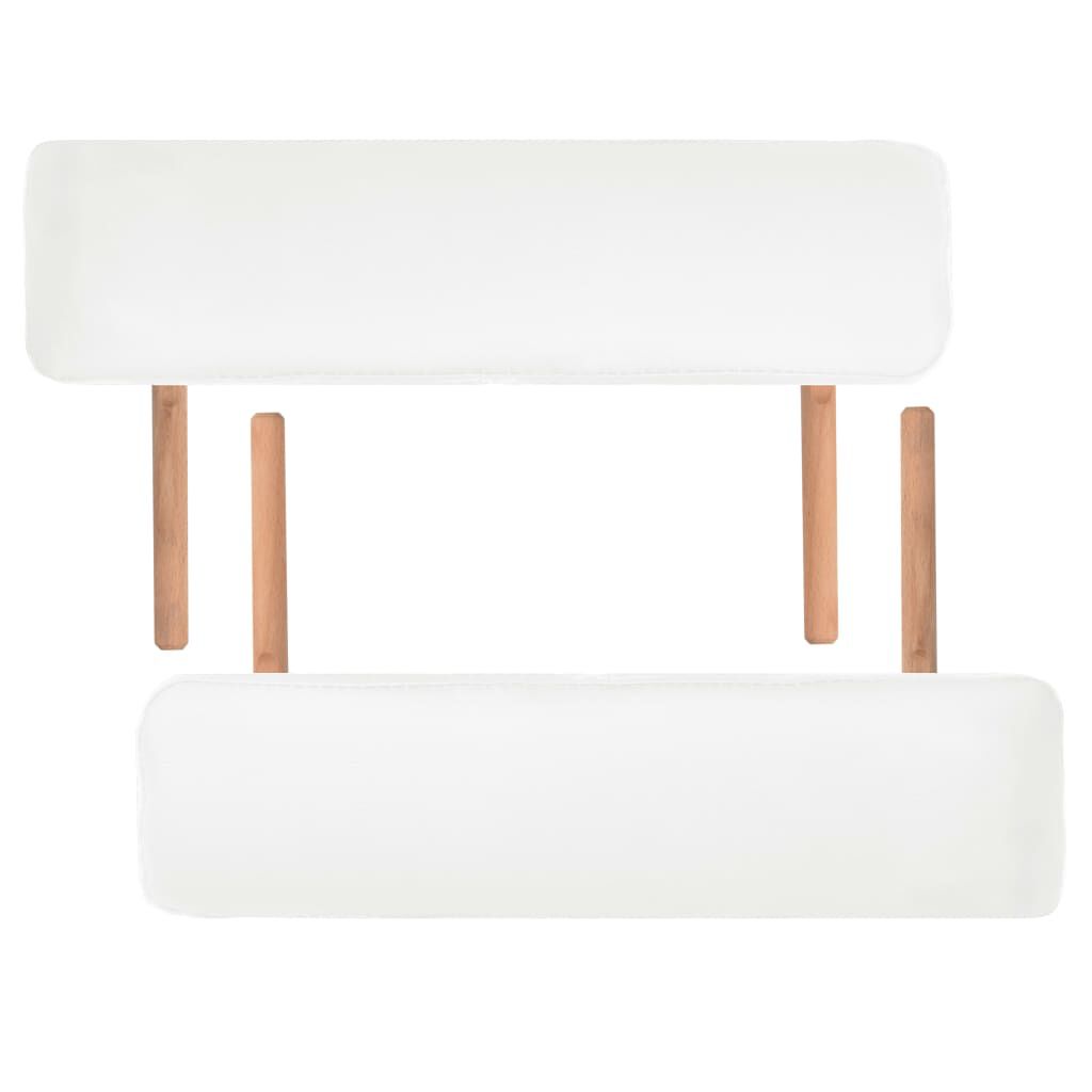 vidaXL 2-Zone Folding Massage Table 10 cm Thick White