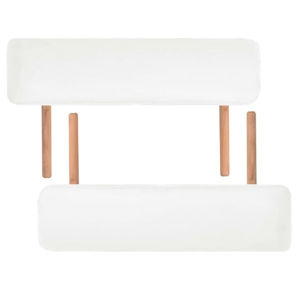 vidaXL 2-Zone Folding Massage Table 10 cm Thick White