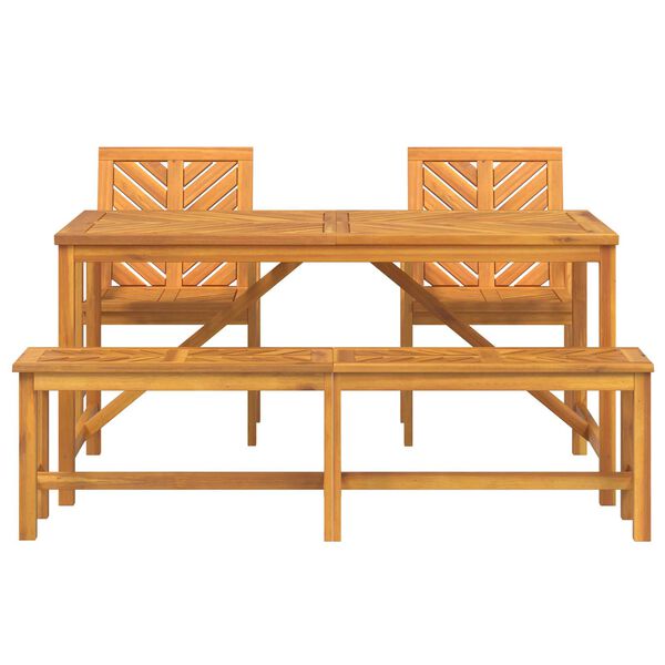 vidaXL Garden Dining Set 4 pcs Brown 150 x 90 x 74 cm