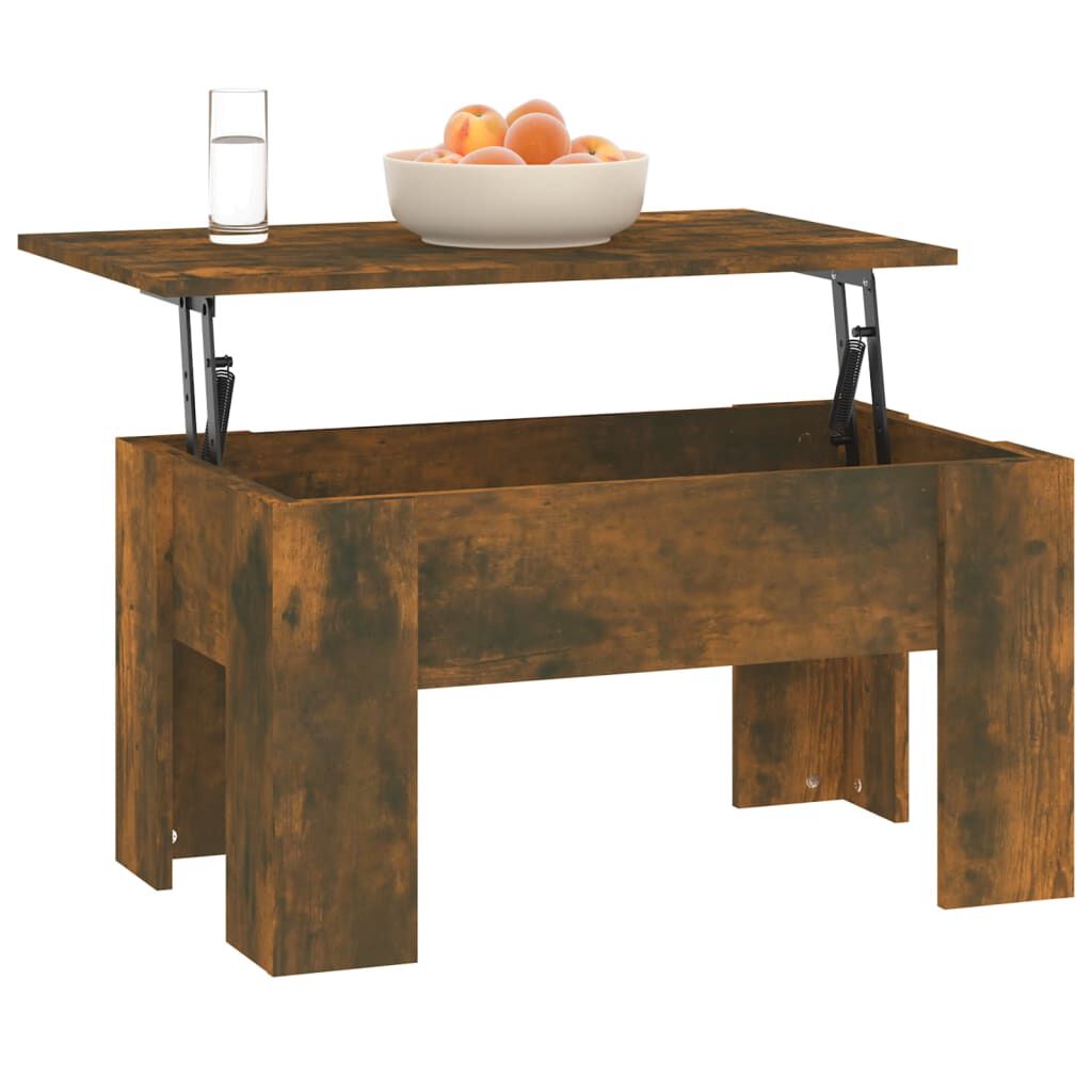 vidaXL Coffee Table Smoked Oak 79x49x41 cm Engineered Wood