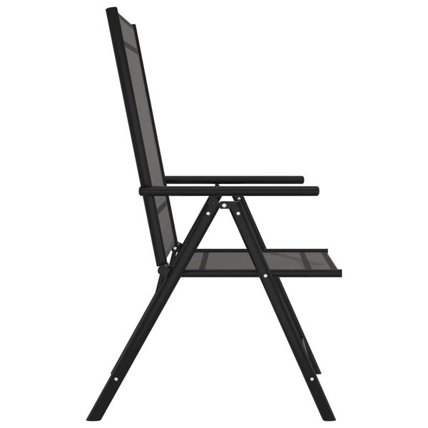 vidaXL Folding Garden Chairs 6 pcs Textilene Black