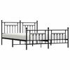 vidaXL Metal Bed Frame without Mattress with Footboard Black 183x213cm