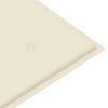 vidaXL Garden Bench with Cream Cushion 112 cm Solid Teak Wood