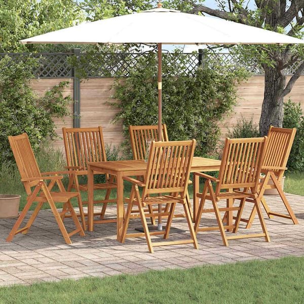 vidaXL Garden Dining Set Folding 7 pcs Brown Solid Acacia wood