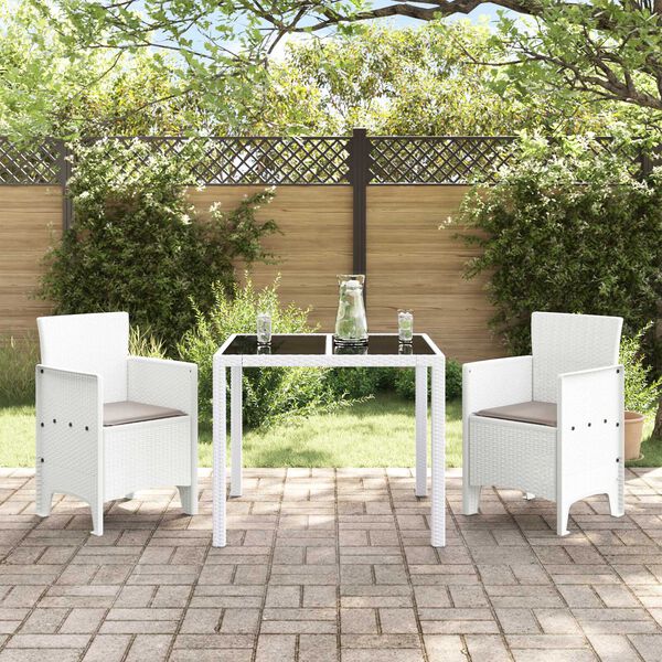 vidaXL Garden Chair 2 pcs White 53 x 49 x 85 cm PP