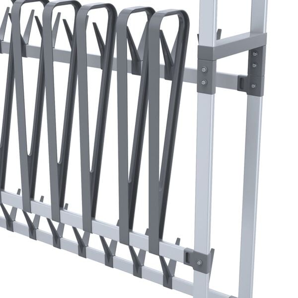 vidaXL Shoe Rack with Wheels Silver 89x27x120 cm