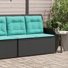 vidaXL Reclining Garden Bench with Cushions Black Poly Rattan