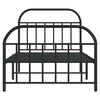vidaXL Metal Bed Frame without Mattress with Footboard Black 100x200cm