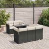vidaXL 6 Piece Garden Sofa Set with Cushions Black Poly Rattan