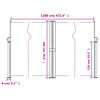 vidaXL Retractable Side Awning Anthracite 180x1200 cm