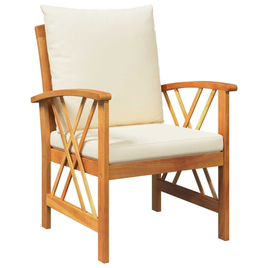 vidaXL 3 Piece Garden Lounge Set with Cushions Solid Acacia Wood