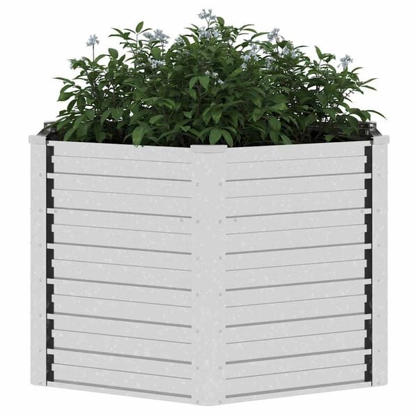vidaXL Garden Raised Bed 129x77 cm Galvanized Steel Silver