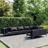 vidaXL 8 Piece Garden Lounge Set with Cushions Poly Rattan Dark Grey