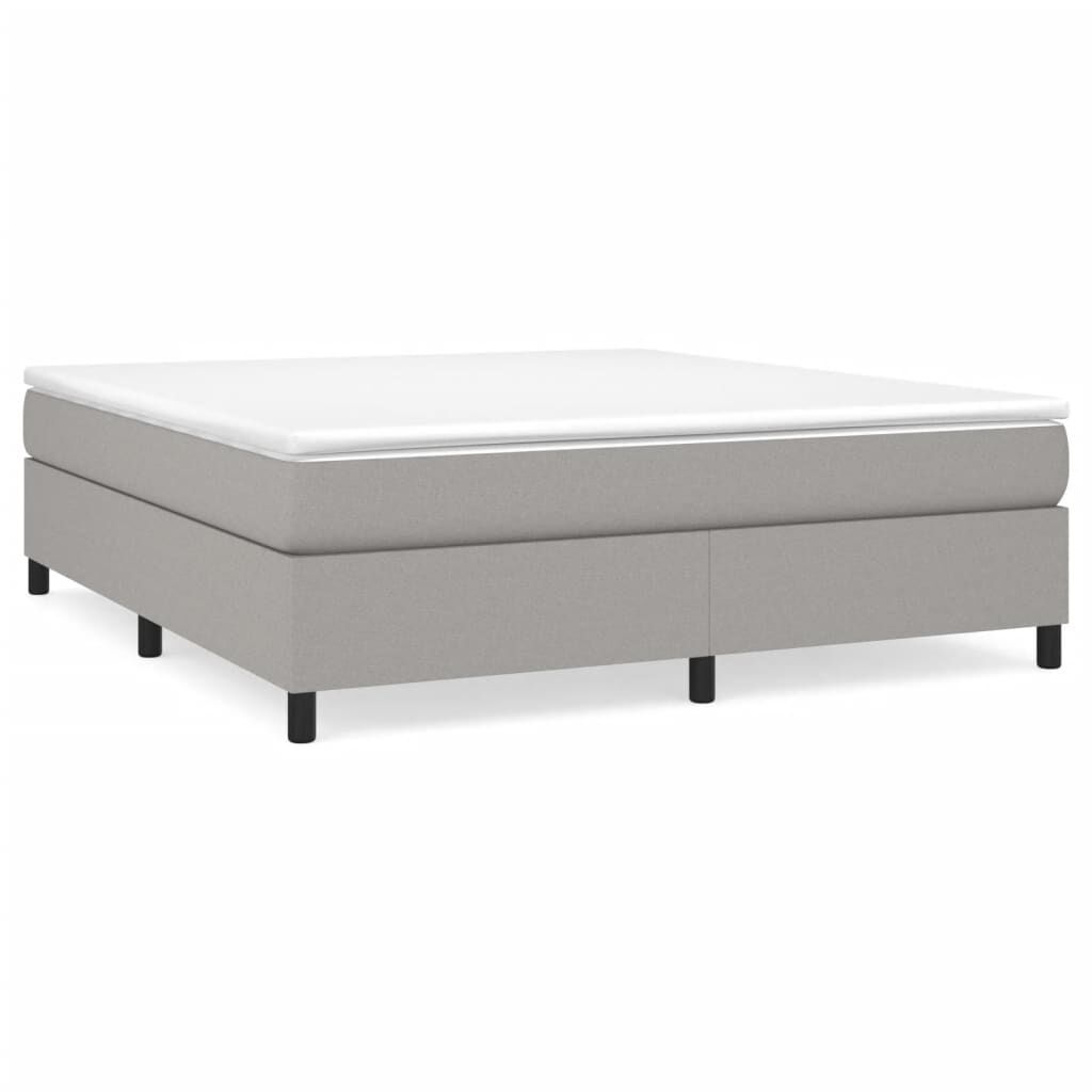 vidaXL Bed Frame without Mattress Light Grey California King Fabric (US Only)