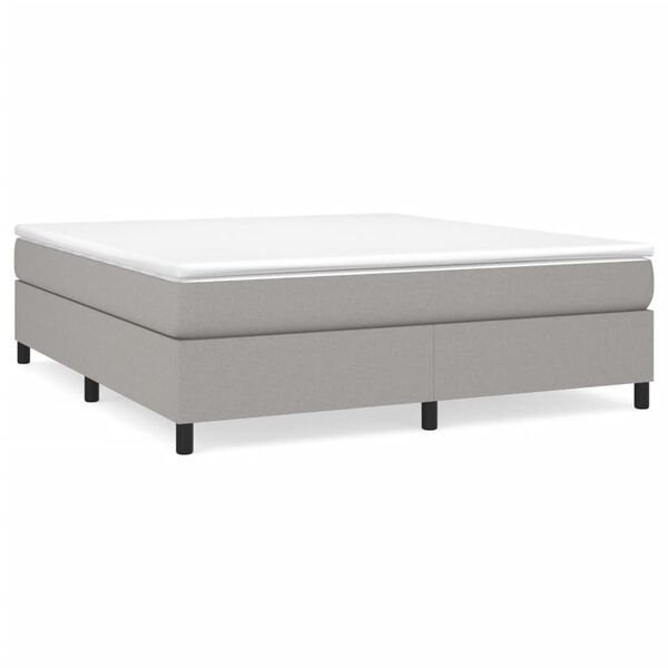 vidaXL Bed Frame without Mattress Light Grey California King Fabric (US Only)