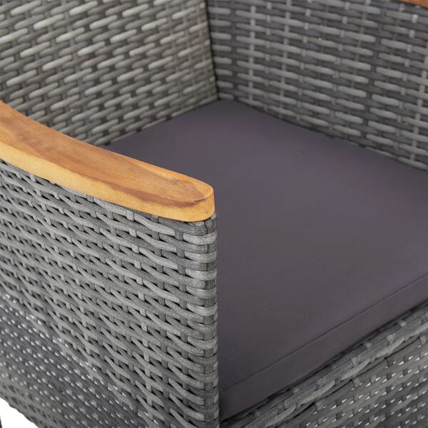 vidaXL 3 Piece Garden Dining Set Grey