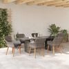 vidaXL Garden Dining Set with Cushion 7 pcs Grey Poly Rattan