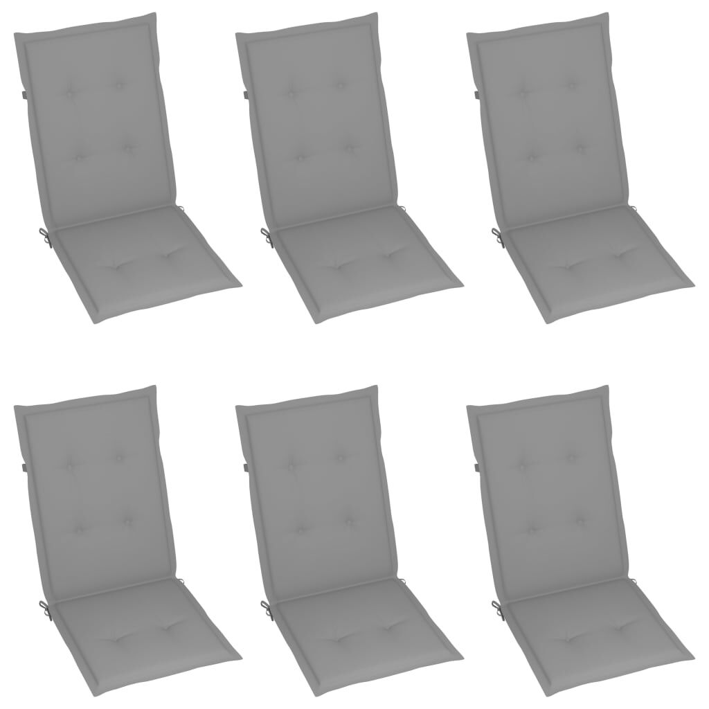 vidaXL Folding Garden Chairs 6 pcs with Cushions Solid Acacia Wood