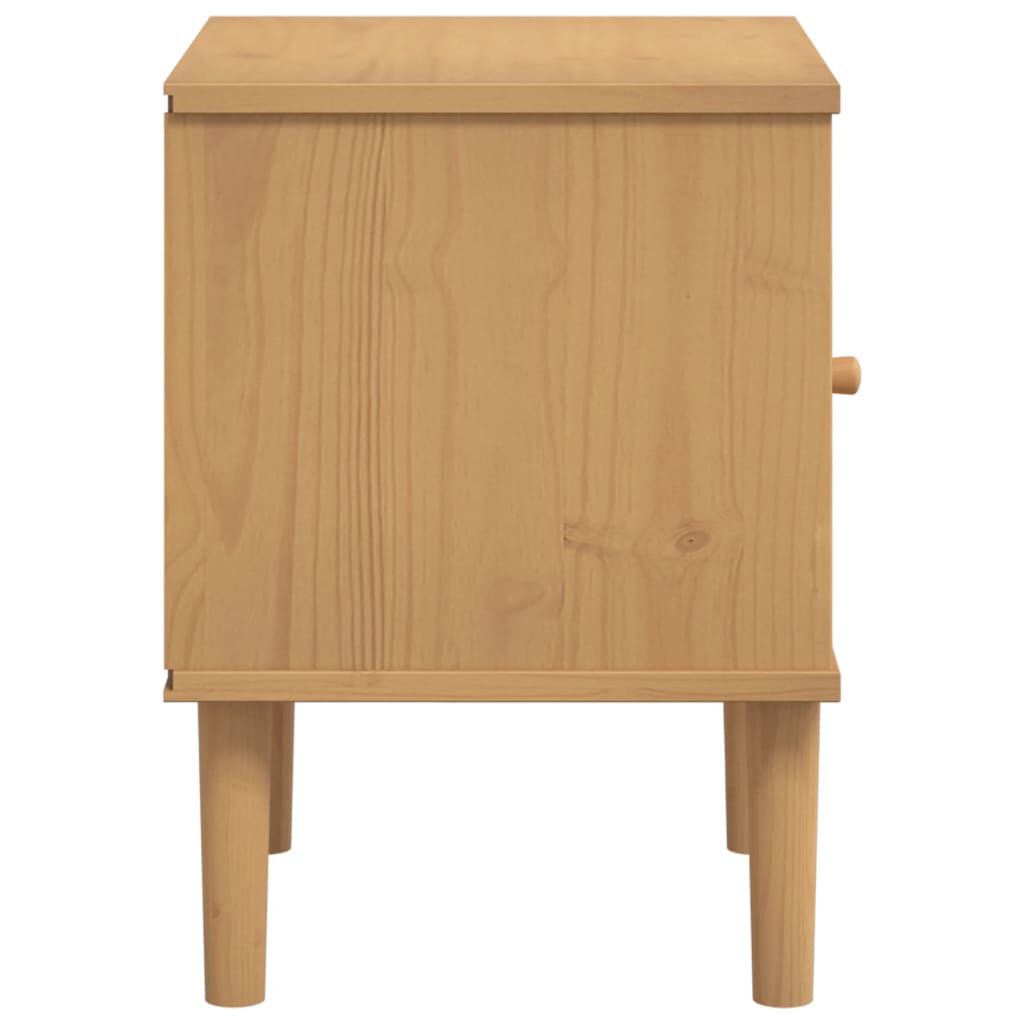 vidaXL Bedside Cabinet SENJA Rattan Look Brown 40x35x48 cm Solid Wood Pine