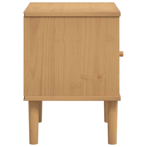 vidaXL Bedside Cabinet SENJA Rattan Look Brown 40x35x48 cm Solid Wood Pine