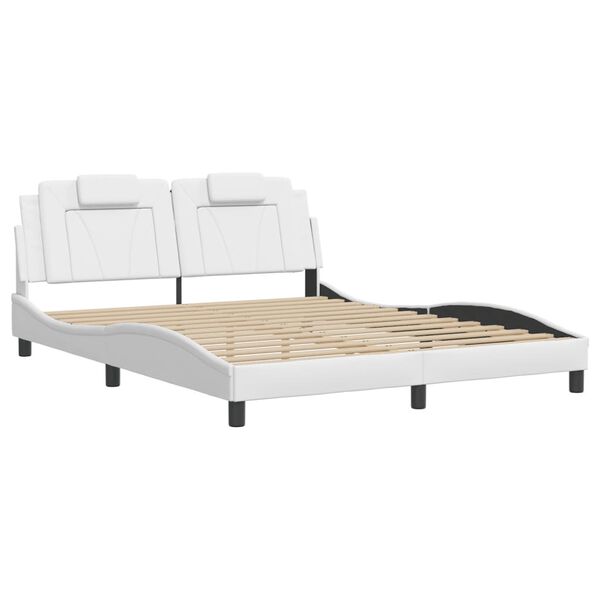 vidaXL Bed Frame "Viana" without Mattress White 152x203 cm Faux Leather