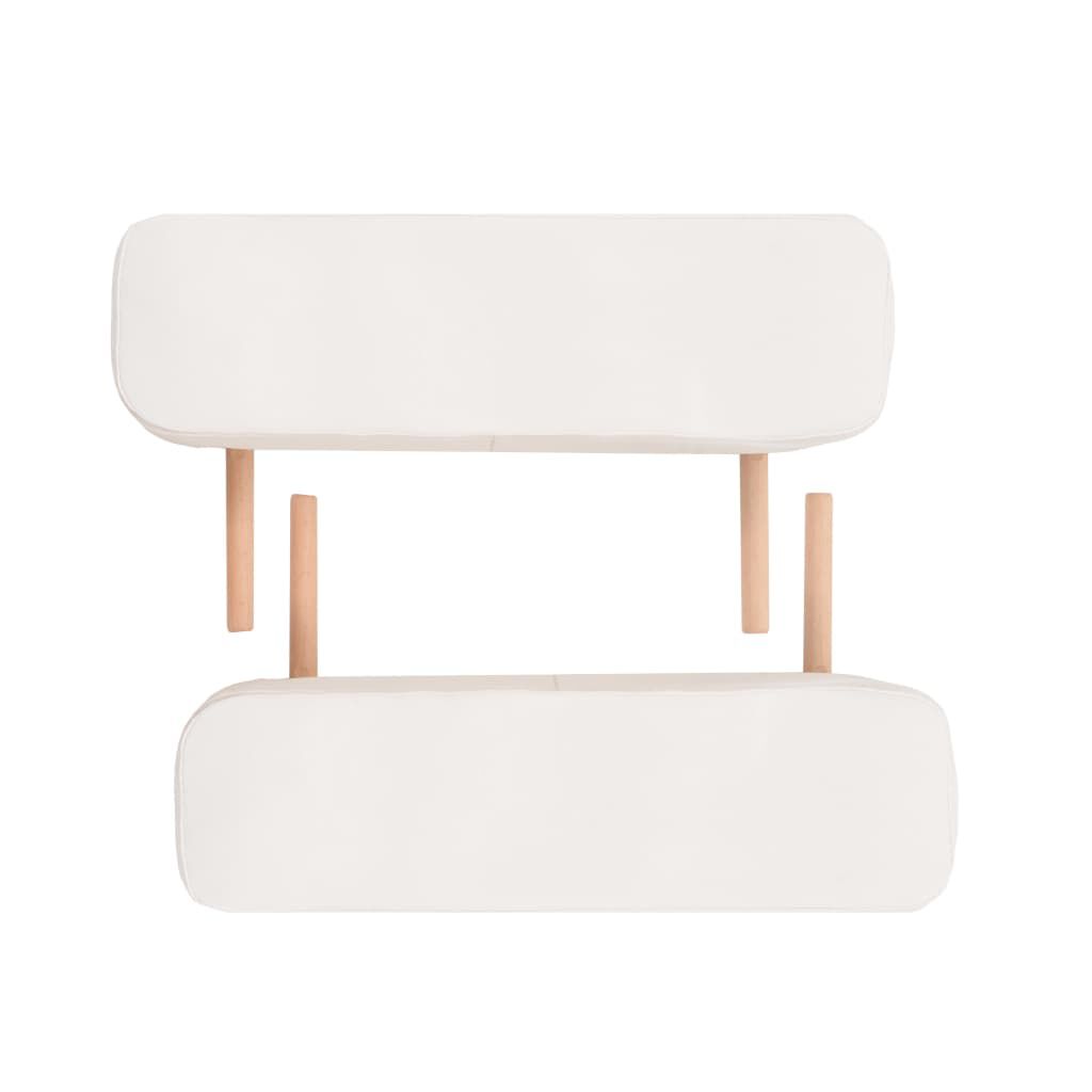 vidaXL 3-Zone Folding Massage Table and Stool Set 10 cm Thick White
