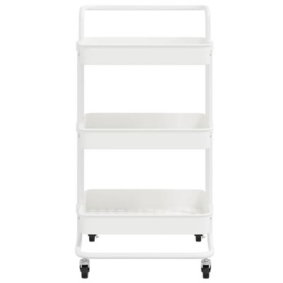 vidaXL 3-Tier Kitchen Trolley White 42x35x85 cm Iron and ABS