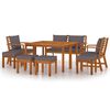 vidaXL 9 Piece Garden Dining Set with Cushions Solid Wood Acacia