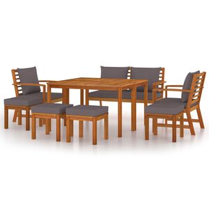 vidaXL 9 Piece Garden Dining Set with Cushions Solid Wood Acacia